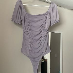 NWT Mesh Ruched Bodysuit